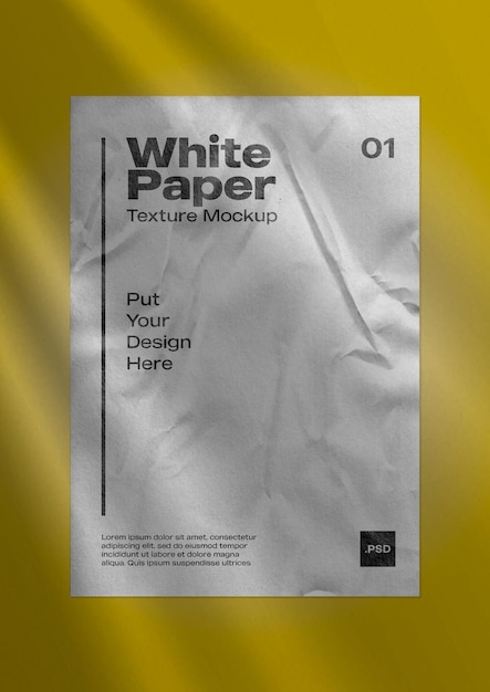 White Paper Wrinkle Texture for Mockup 03