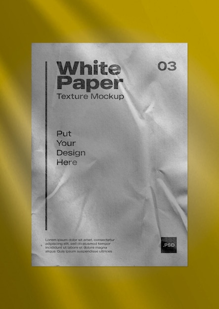 White Paper Wrinkle Texture for Mockup 04