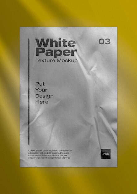 White paper wrinkle texture for mockup 04