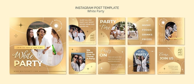 White party instagram post template