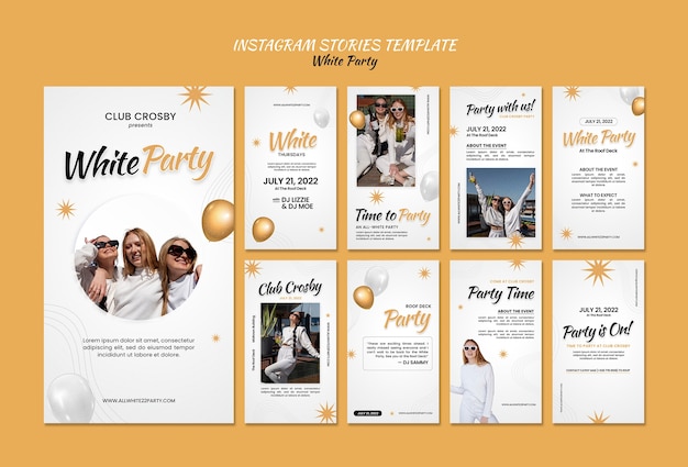 ホワイトパーティーのInstagramストーリーコレクション