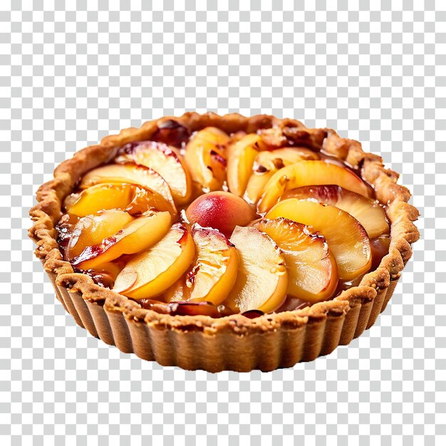 PSD white peach tart on transparent background