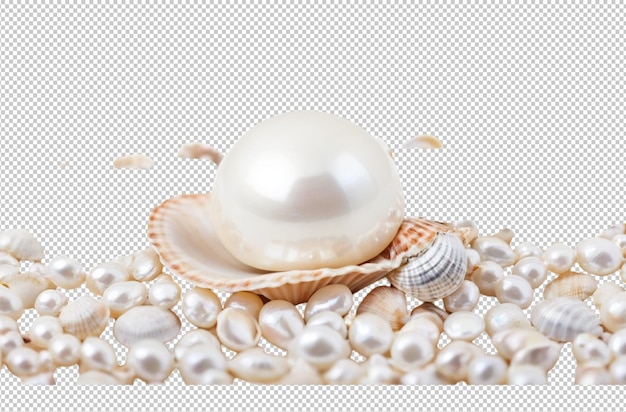 White pearl on a seashell glistening beautifully