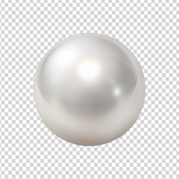 Una perla bianca su uno sfondo trasparente
