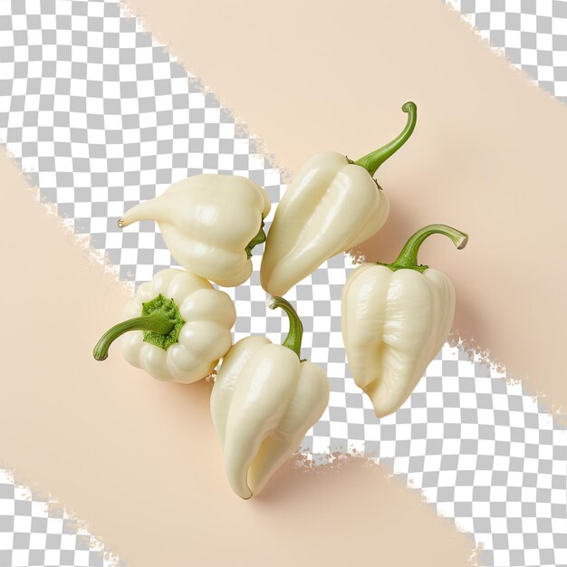 PSD white peppers displayed against transparent background