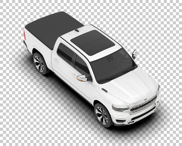 Camioncino bianco su sfondo trasparente 3d rendering illustrazione