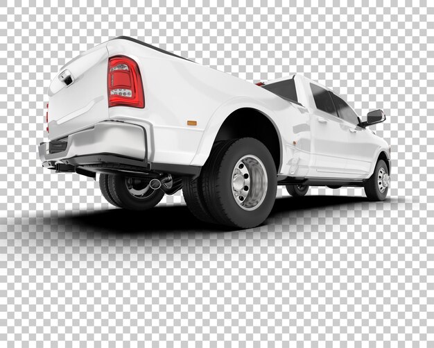 PSD white pickup truck on transparent background 3d rendering illustration
