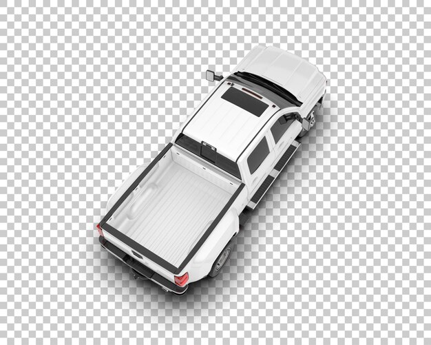 PSD white pickup truck on transparent background 3d rendering illustration