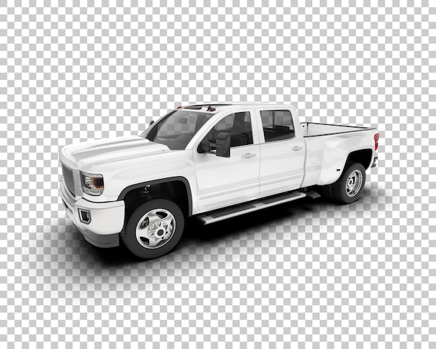 PSD white pickup truck on transparent background 3d rendering illustration