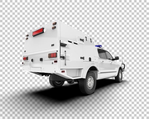 PSD white pickup truck on transparent background 3d rendering illustration