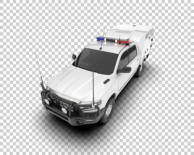 PSD white pickup truck on transparent background 3d rendering illustration