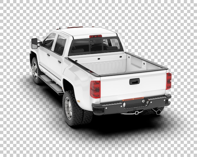 White pickup truck on transparent background 3d rendering illustration