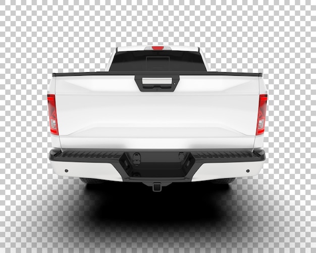 White pickup truck on transparent background 3d rendering illustration