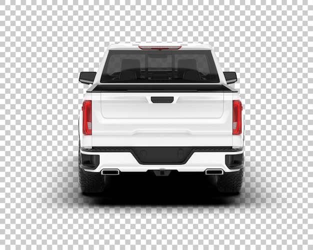 PSD white pickup truck on transparent background 3d rendering illustration