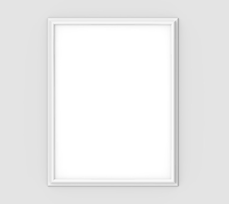 PSD white picture frame