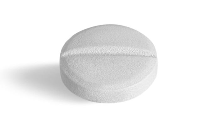 PSD white pill isolated close up