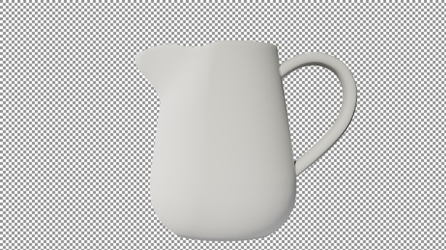 a white pitcher on a white background