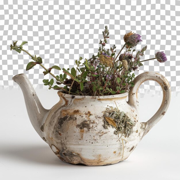 PSD a white pitcher with a plant in it that says  wild  on it