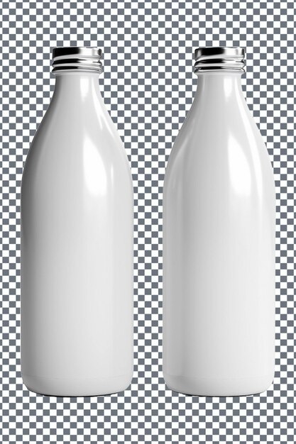 White plastic bottle on a transparent background mockup for design