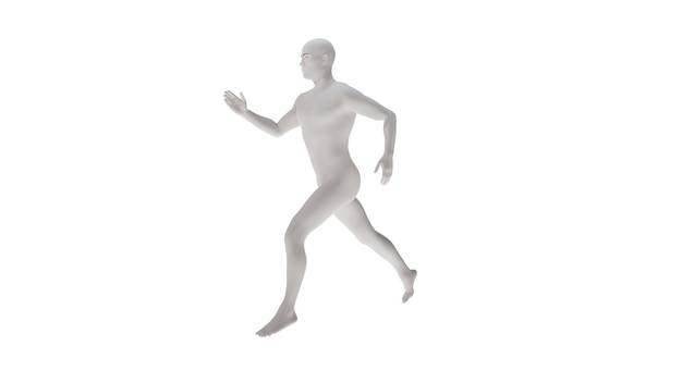 White plastic high resolution conceptual human 3d anatomy body 3d illustration isolated