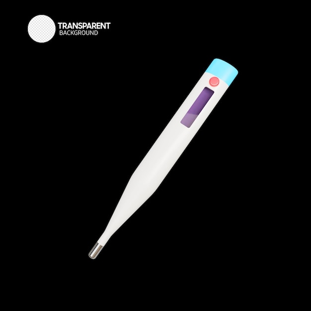 PSD a white plastic thermometer with the word transparent on it