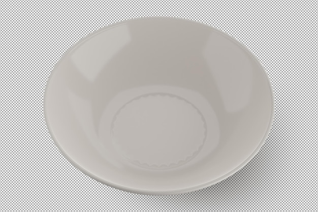 PSD white plate isolated on alpha background 3d rendering