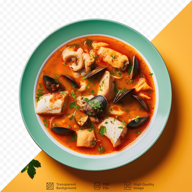 PSD white plate with fish stew