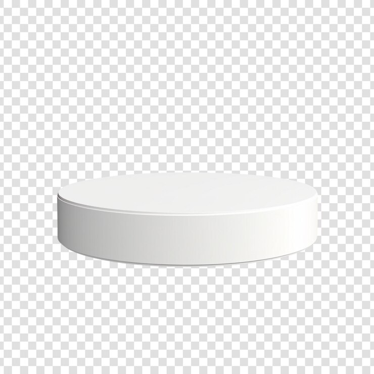 PSD white podium on a transparent background