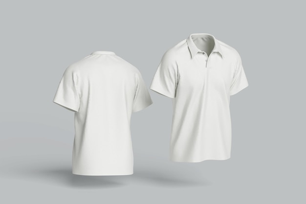 white polo shirt - front and back view