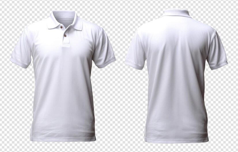 Premium PSD | White polo shirt mockup front and back view