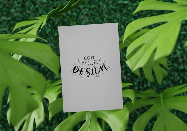 White postcard psd mockup