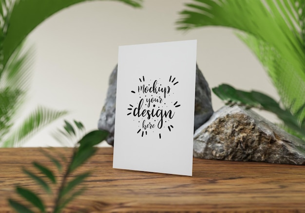 Mockup psd cartolina bianca