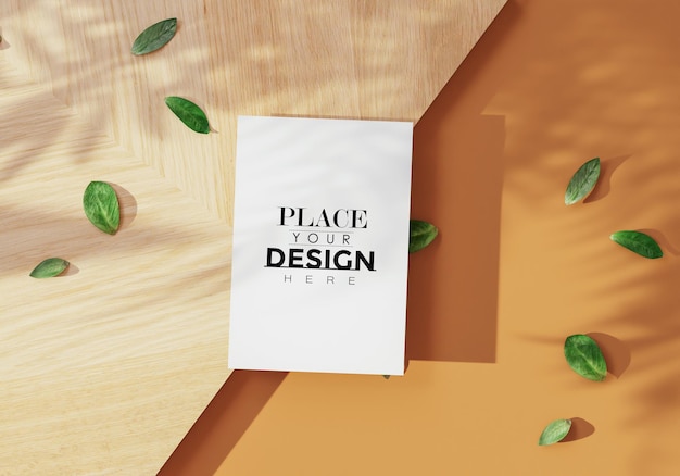 Mockup psd cartolina bianca