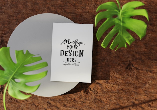 Mockup psd cartolina bianca