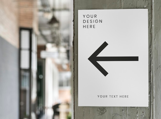 white poster mockup on a concrete wall