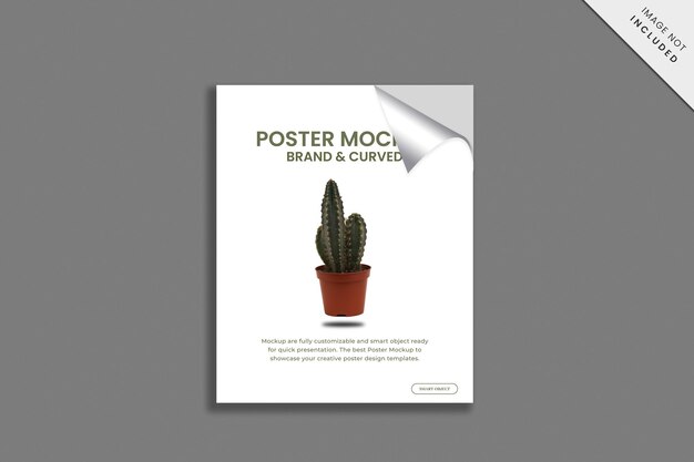 Mockup poster bianco su sfondo grigio