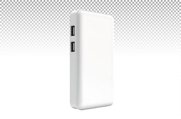PSD a white power bank with two usb ports