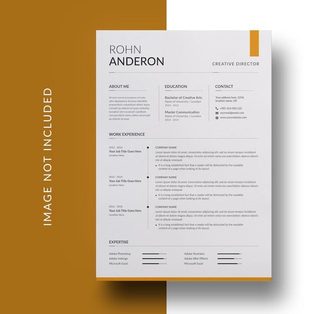 PSD white professional resume template