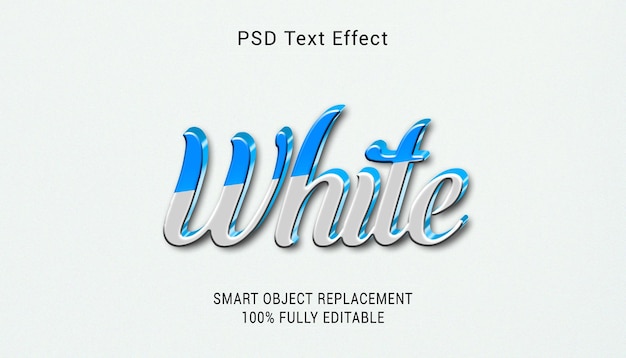 PSD white psd 3d text editable text effect