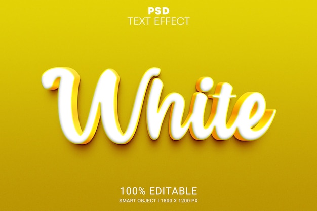 PSD white psd smart object editable text effect design