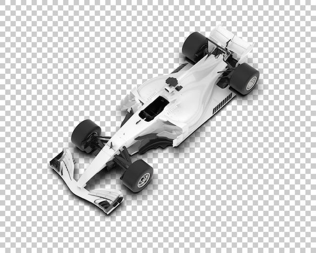 Белый гоночный автомобиль на прозрачном фоне 3d рендеринг иллюстрации