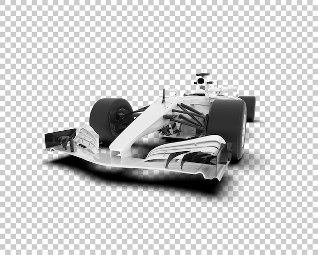 透明な背景の 3 d レンダリング図に白いレースカー