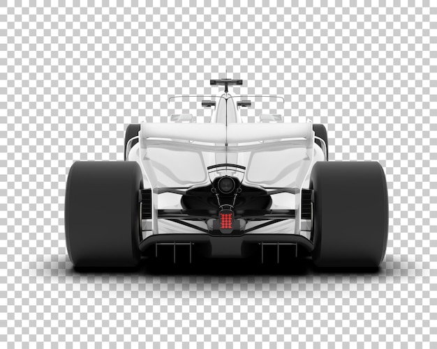 White race car on transparent background 3d rendering illustration