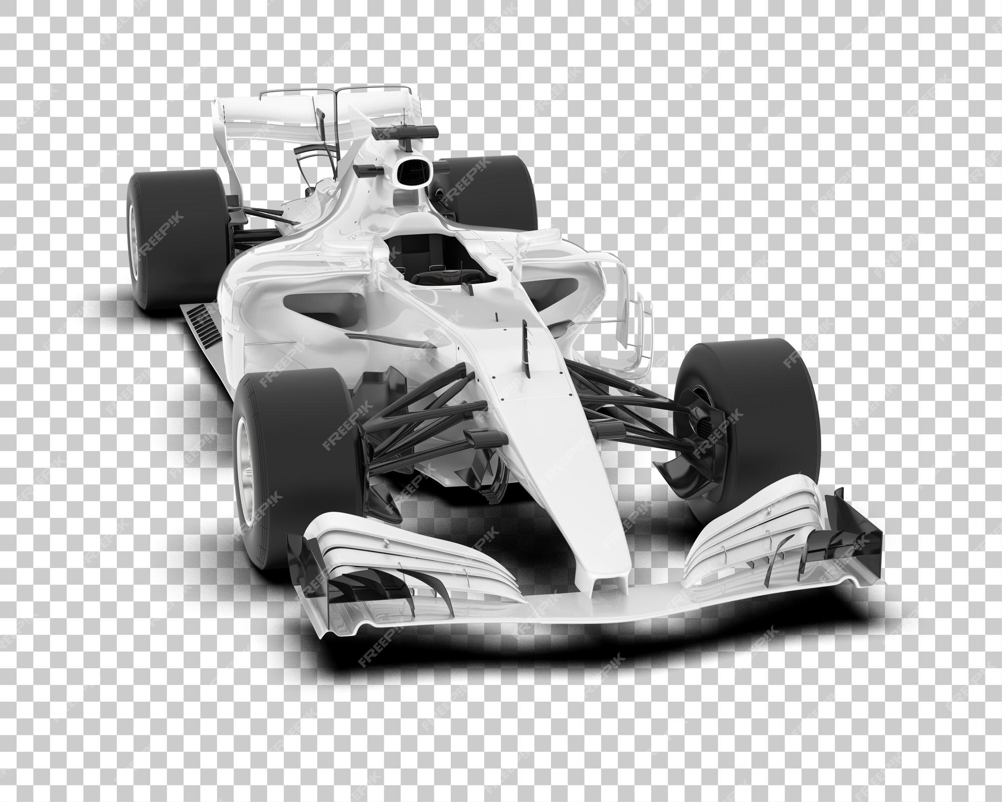 3d Rendering of a Formula Race Car in Black and White Color, Sport