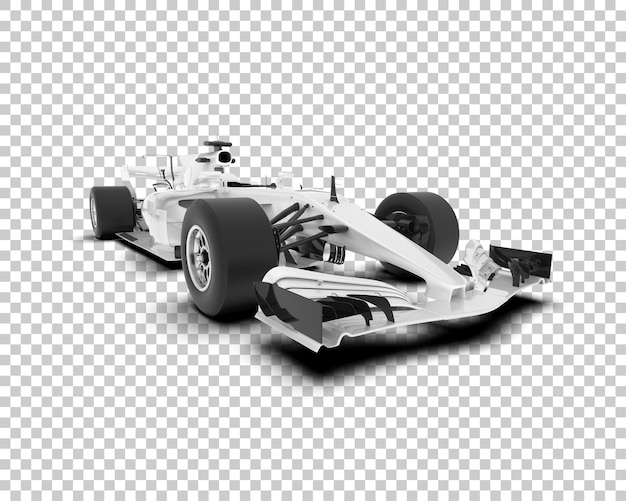 PSD white race car on transparent background 3d rendering illustration