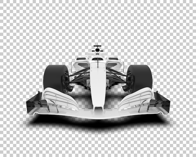 PSD white race car on transparent background 3d rendering illustration