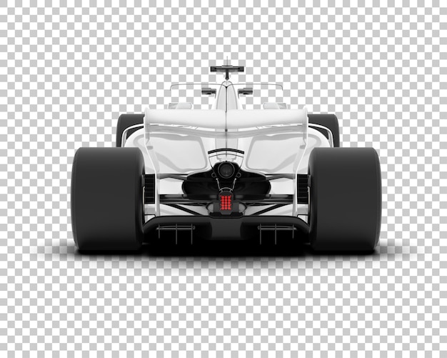 PSD white race car on transparent background 3d rendering illustration