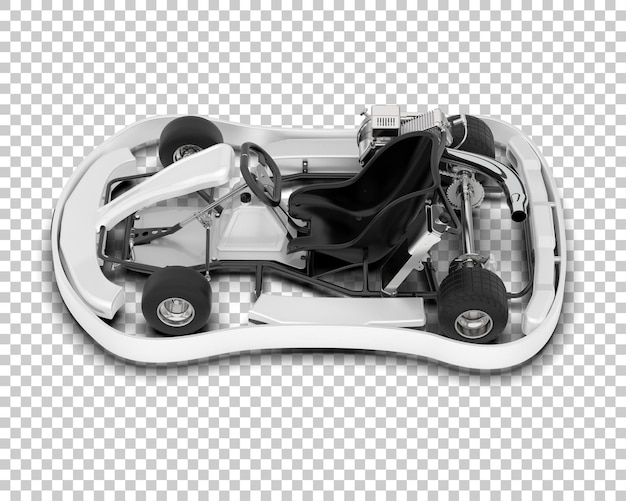 White race car on transparent background 3d rendering illustration