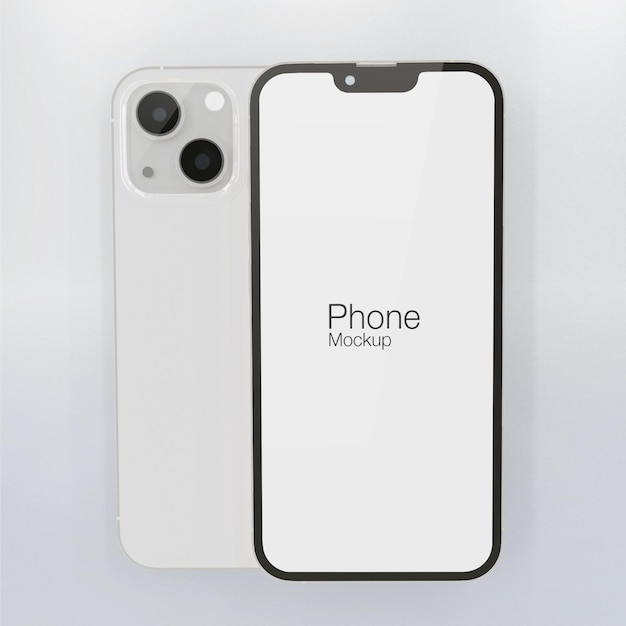 White realistic smartphone mockup render 3d design psd