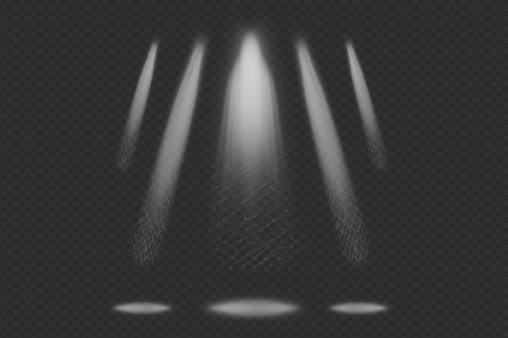 PSD white realistic spotlight illumination stage
